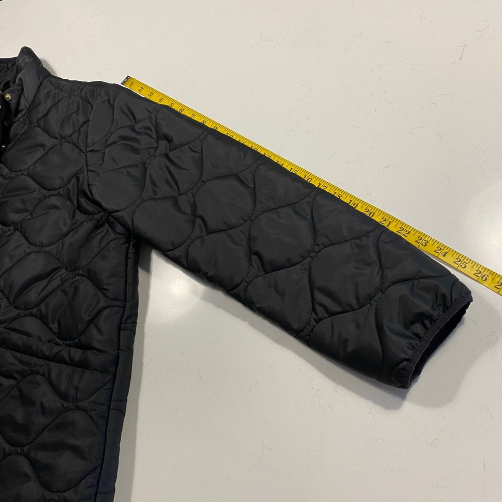 QUINCE Featherless Quilted Long Puffer Jacket XL Black Down Alternative Travel - Picture 12 of 13
